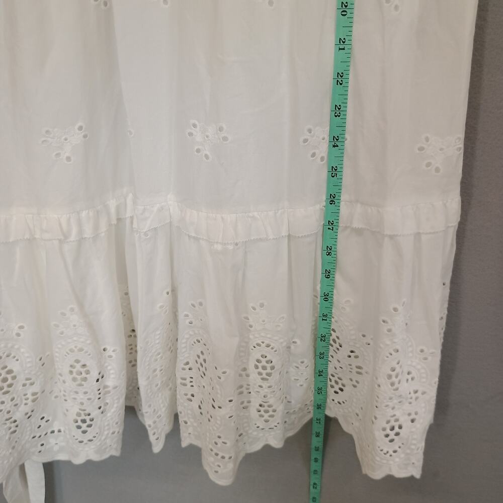 NWT Tart Mia White Eyelet Dress Women L Peasant Dainty Cotton Cottagecore - Picture 9 of 10